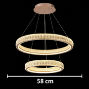 Candelabru Cristal, KENSINGTON Magno, 111W, Auriu, 2 elemente, Inaltime reglabila, Lumina Calda/Rece/Neutra Lustre LED cu Telecomanda Default Title Alessandro Design