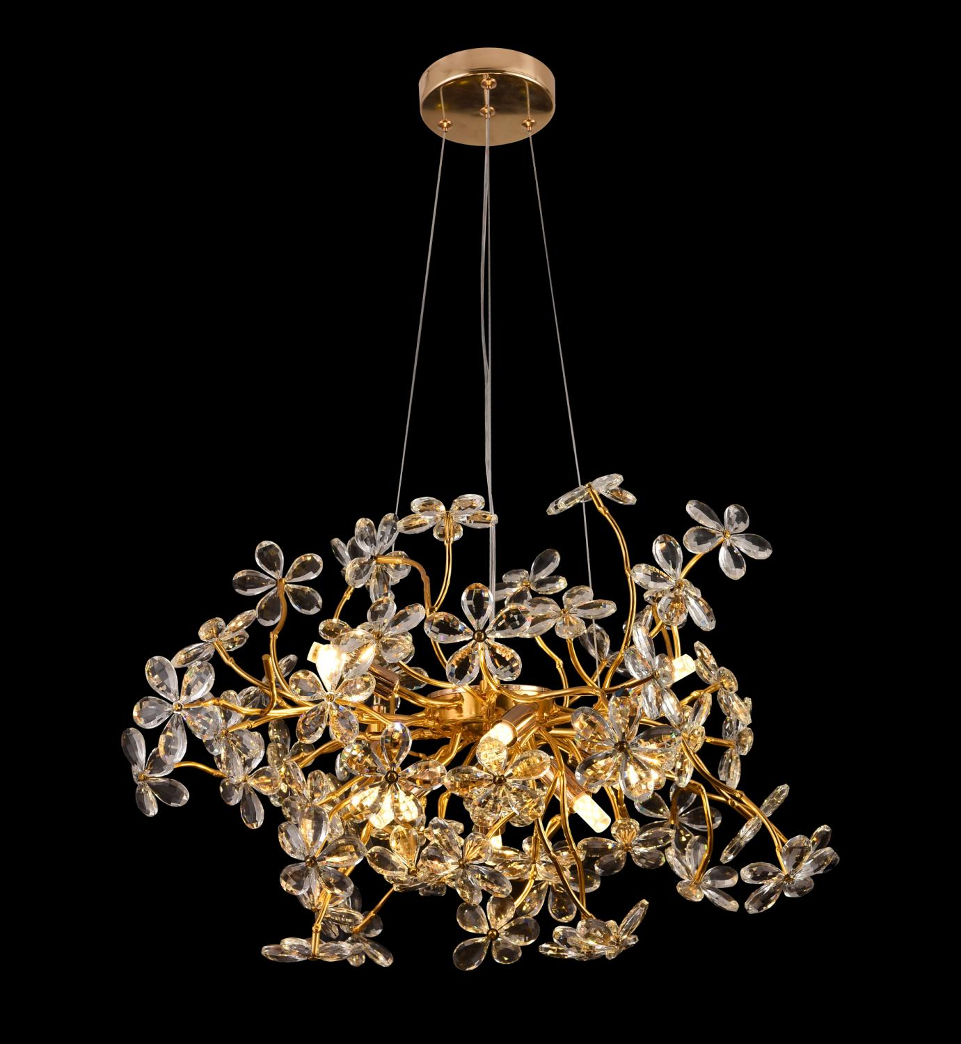 Candelabru Cristal AURAFLOR Magno, 9x G9, Crom si Cristale , 55cm, Inaltime Reglabila Candelabre Cristal Default Title Alessandro Design