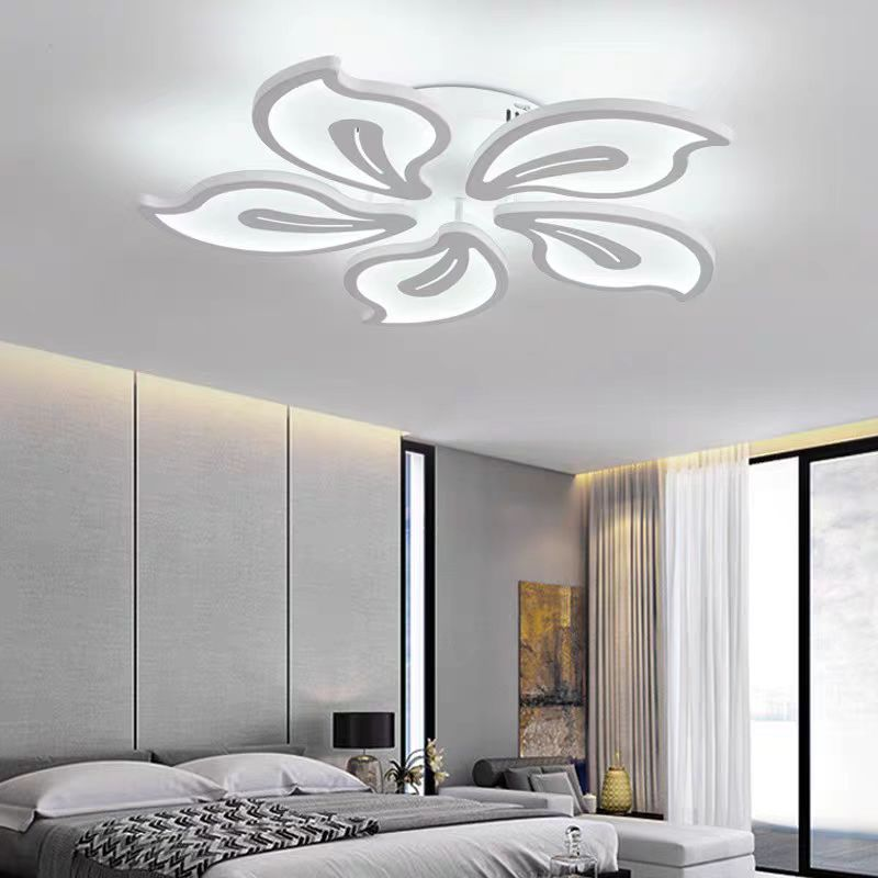 Lustra LED cu telecomanda JASMINE 66W, 5 Petale, lumina Rece/Calda/Neutra, Dimabila, Alb Lustre LED cu Telecomanda Default Title Alessandro Design