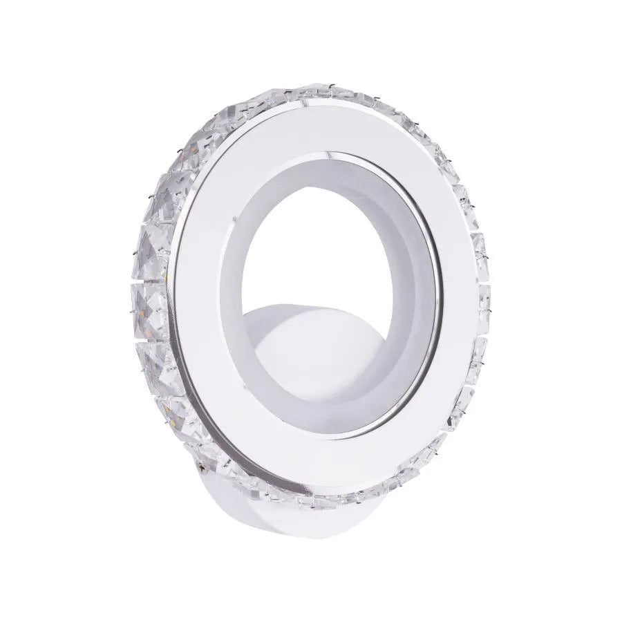 Aplica LED Borandis 16W, Alb cu Crom, Acril si Cristal , Lumina Rece/Calda/Neutra Aplice de Interior Default Title Alessandro Design