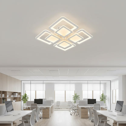 Lustra LED cu telecomanda SUSAN 96W, 4 Patrate, lumina Rece/Calda/Neutra, Dimabila, Alb Lustre LED cu Telecomanda Default Title Alessandro Design
