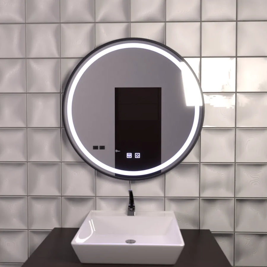 Oglinda LED Rotunda 60cm, Lucea Touch, Sistem Dezaburire, Dimabila Oglinda Baie cu LED si Dezaburire Default Title Alessandro Design