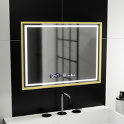 Oglinda LED Rectangulara, 80x60cm, Verite Royale Gold MotionGlow Marcello, Sistem Dezaburire, Ceas & Termometru, Dimabila Oglinzi Marcello Default Title Alessandro Design