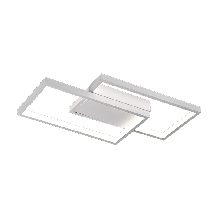 Lustra LED cu telecomanda LANDYN 37W, 2 Patrate, lumina Rece/Calda/Neutra, Dimabila, Alb Lustre LED cu Telecomanda Default Title Alessandro Design