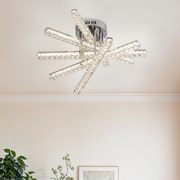 Lustra LED cu telecomanda LUELLA 79W 5 Elemente, Liniara, lumina Rece/Calda/Neutra, Dimabila, Argintiu Lustre LED Cristal Default Title Alessandro Design