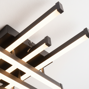 Lustra LED cu Telecomanda LINEX, 108W, 8 elemente, Lumina Rece/Calda/Neutra, Dimabila, Negru Lustre LED cu Telecomanda Default Title Alessandro Design