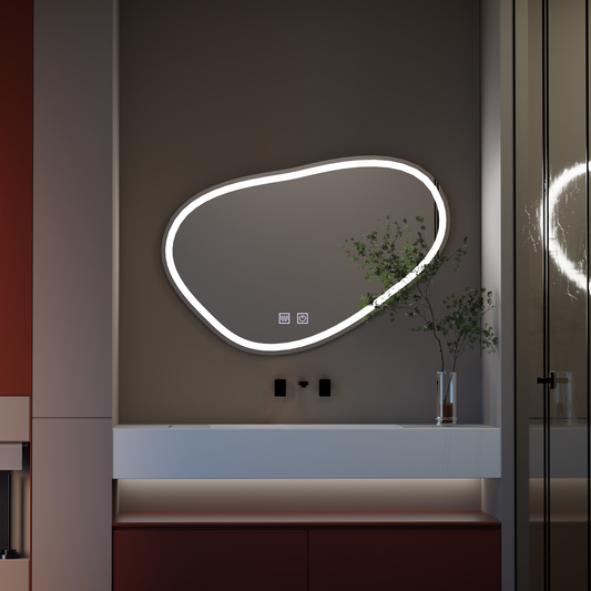Oglinda LED Touch Quassare, Sistem Dezaburire 90x65 cm Oglinzi Korman E Default Title Alessandro Design