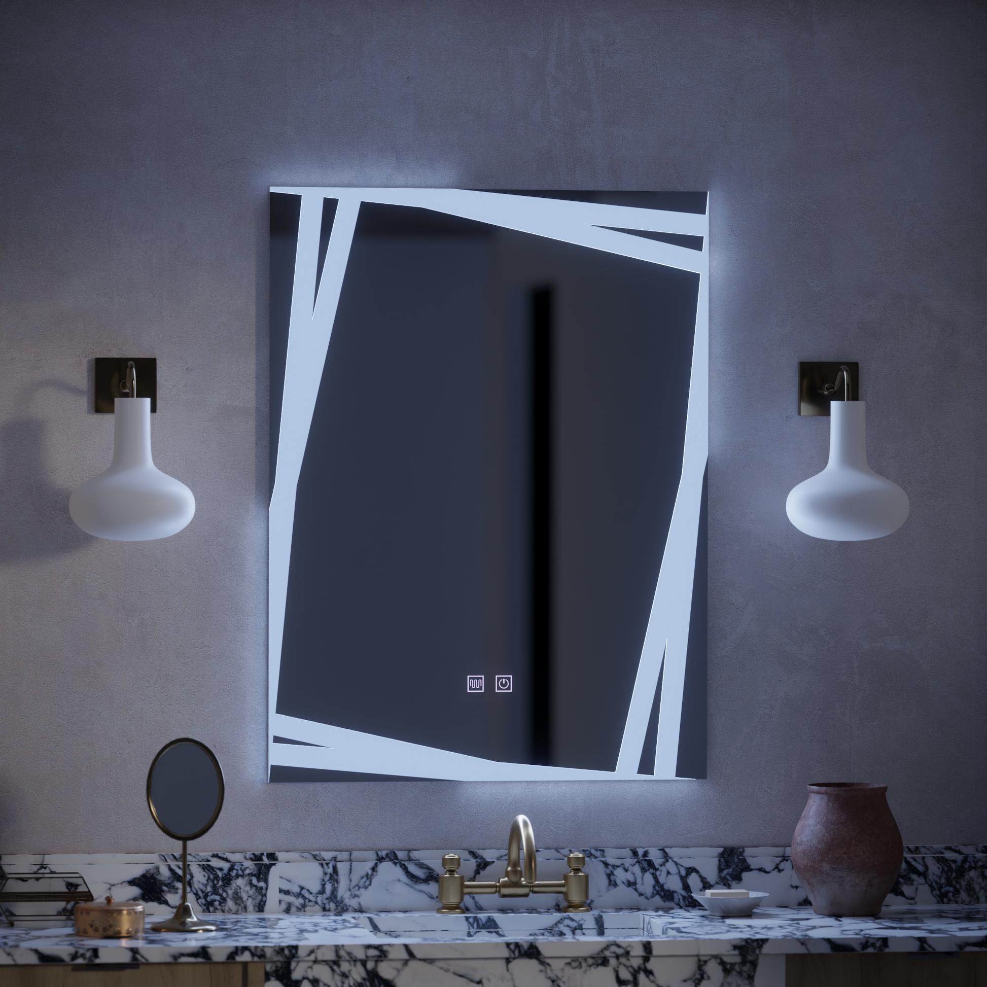 Oglinda LED Touch Infinitum Sistem Dezaburire 60X80cm Oglinzi Korman E Default Title Alessandro Design