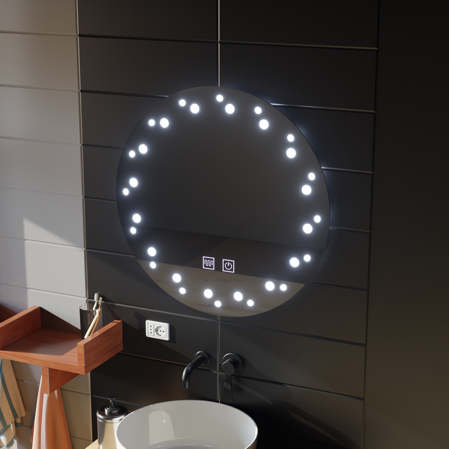 Oglinda LED Touch Ivory, Sistem Dezaburire, Diametru 60cm, Lumina Rece 6000K Oglinzi Korman E Default Title Alessandro Design