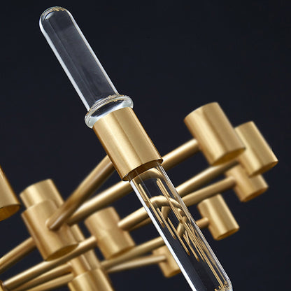 Candelabru Cristal CC850/480GD ,6xE14, 48X45cm, Inaltime Reglabila, Auriu Lucios, Inaltime Reglabila, Design Elegant, Metal si Cristal Candelabre Cristal Default Title Alessandro Design