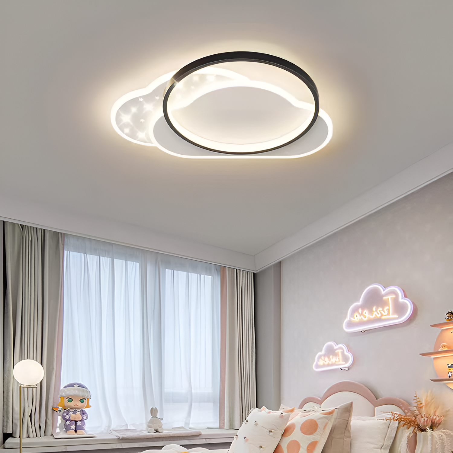 Lustra LED cu telecomanda NUVIA 71W, Nor, lumina Rece/Calda/Neutra, Dimabila, Negru Lustre LED cu Telecomanda Default Title Alessandro Design