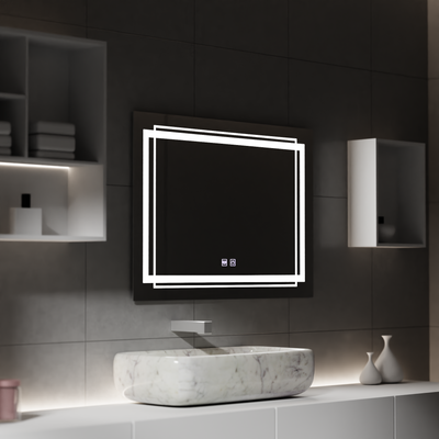 Obdĺžnikové LED zrkadlo, 80x60cm, KOVEN Touch, Demister System, stmievateľné