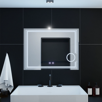 Obdĺžnikové LED zrkadlo, 80x60cm, CANTO Touch, Demister System, Stmievateľné