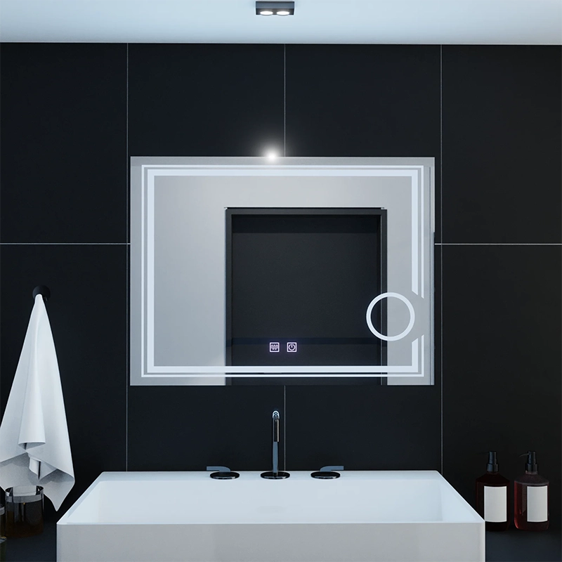 Obdĺžnikové LED zrkadlo, 80x60cm, CANTO Touch, Demister System, Stmievateľné