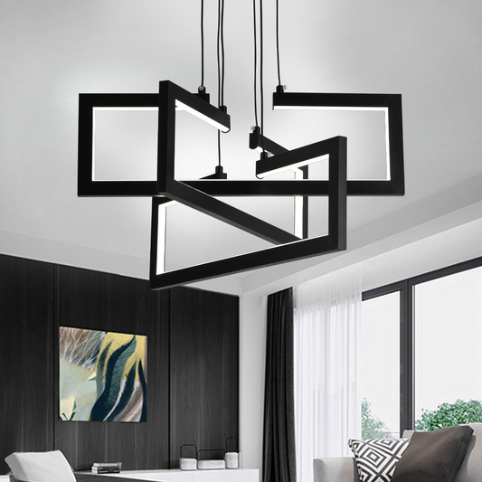 Lustra LED cu telecomanda ,Suspendata 71W, 3 Elemente, lumina Rece/Calda/Neutra, Dimabila, Inaltime Reglabila, Negru Lustre LED cu Telecomanda Default Title Alessandro Design