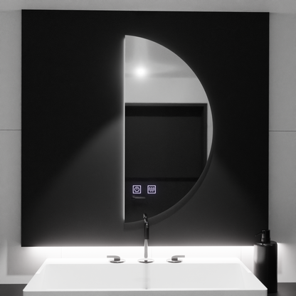 Oglinda LED Semiluna FELHOLD, 160x80cm, Sistem Touch, Lumina Rece 6000K, Dimabila