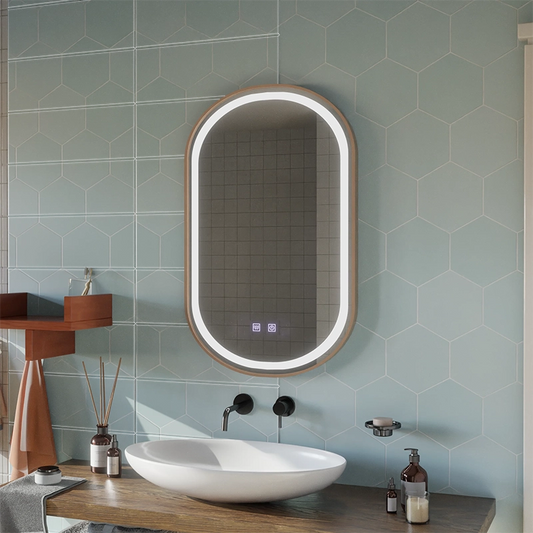 LED dotykové zrkadlo Import Systém 50x80 cm rámu Rose Gold