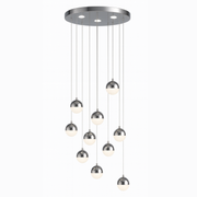 Lustra LED suspendata cu telecomanda JEREMIAS 132W, 10 Elemente, lumina Rece/Calda/Neutra, Dimabila, Argintiu Lustre Moderne Default Title Alessandro Design
