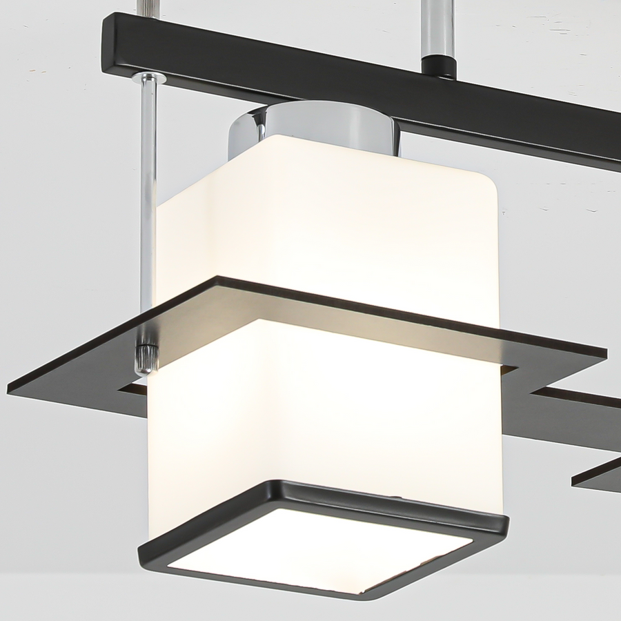 Lustra Clasica Aramis cu Lemn Abajur Patrat 2X E27 Gri Negru Lustre Clasice Default Title Alessandro Design