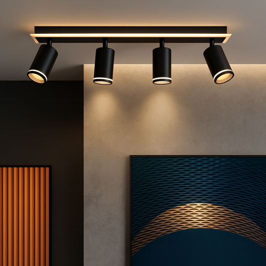 Lustra LED Ellen 46W Lumina Rece/Calda/Neutra Proiector Reglabil Acril si Metal Negru Lustre LED Default Title Alessandro Design