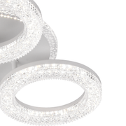 Lustră LED FREJA cu Telecomandă, 50W, 3000K/4000K/6000K, Dimabil, Alb, Cristale, 3 Cercuri Lustre LED cu Telecomanda Default Title Alessandro Design