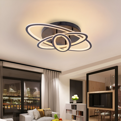 Lustra LED cu telecomanda TIANA 78W, 3 Elipse, lumina Rece/Calda/Neutra, Dimabila, Negru Lustre LED cu Telecomanda Default Title Alessandro Design