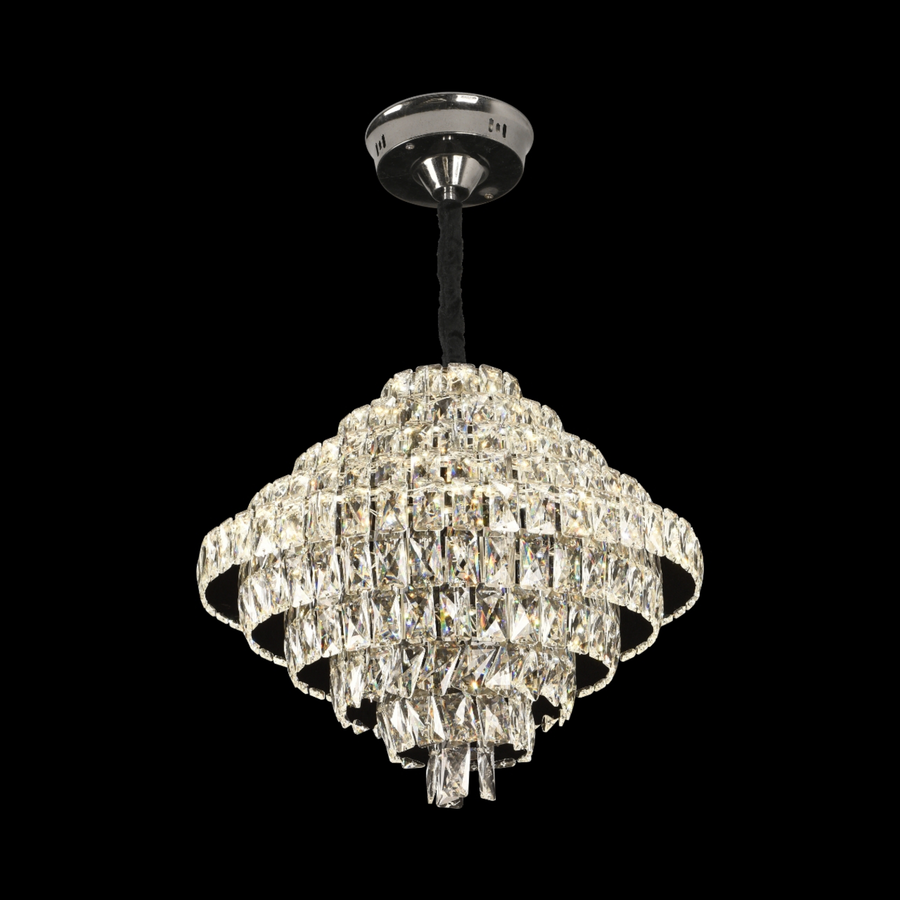 Candelabru Cristal Opal cu telecomanda, 110W, Diametru 35 cm, 3000K/4000/6000K, Crom Lucios, Inaltime Reglabila Candelabre Cristal Default Title Alessandro Design
