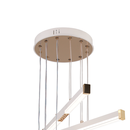 Lustra LED Suspendata Acril LT183/6WH, 81W, Lumina 3000/4000/6000K, Alb, Inaltime Reglabila Lustre LED cu Telecomanda Default Title Alessandro Design