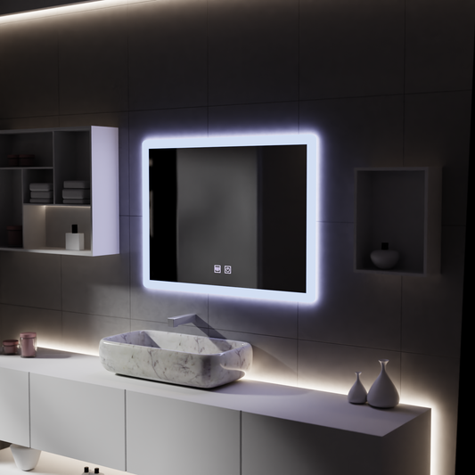 Oglinda LED Rentagulara, 80x60cm, Touch VENERA , Sistem Dezaburire,Dimabila Oglinzi Korman E Default Title Alessandro Design