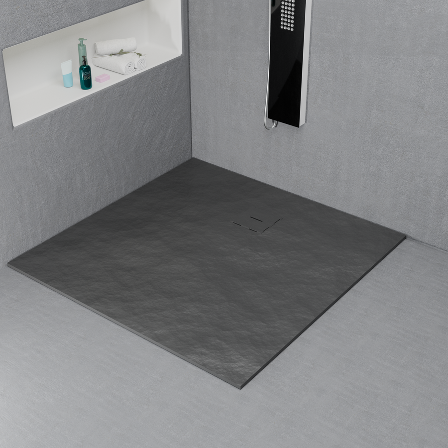 Cadita de dus patrata 90x90 cm, slim 3 cm, gri inchis Casă & Grădină Default Title Alessandro Design
