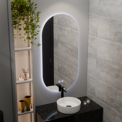 Oválne LED zrkadlo, 50x100cm, Velara Touch, Demister System, Stmievateľné