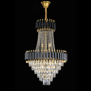 Candelabru Cristal CC900/800X1200, 23xE14, Diametru 80cm, Inaltime 120cm, Auriu Lucios si Negru, Inaltime Reglabila, Design Elegant Candelabre Cristal Default Title Alessandro Design