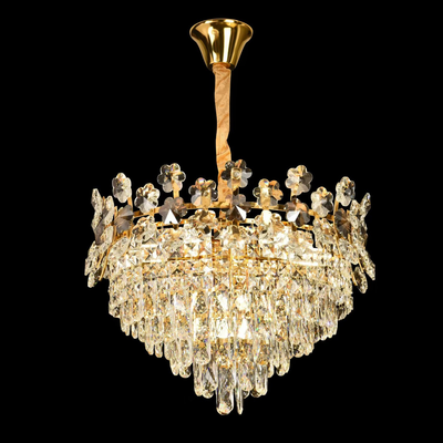 Krištáľový luster CC6705/500GD 9x E14, Priemer 50cm, Lesklý zlatý, Nastaviteľná výška