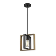 Lustra Vintage LV560/1BK, 1xE27, Rustic Barn, Lemn si Metal, Negru Lustre Vintage Default Title Alessandro Design