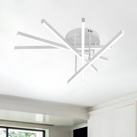 Lustra LED cu Telecomanda GIO, 68W, 5 Elemente, Lumina Rece/Clada/Neutra, Dimabila, Alb Lustre LED cu Telecomanda Default Title Alessandro Design