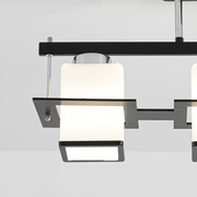 Lustra Clasica Aramis cu Lemn Abajur Patrat 3x E27 Gri Negru Lustre Clasice Default Title Alessandro Design