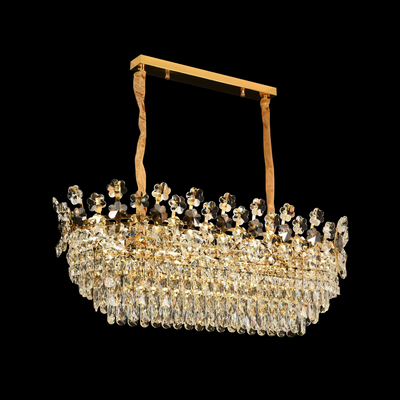 Krištáľový luster CC6705/900X350GD 10x E14, 90cm, lesklý zlatý, nastaviteľná výška