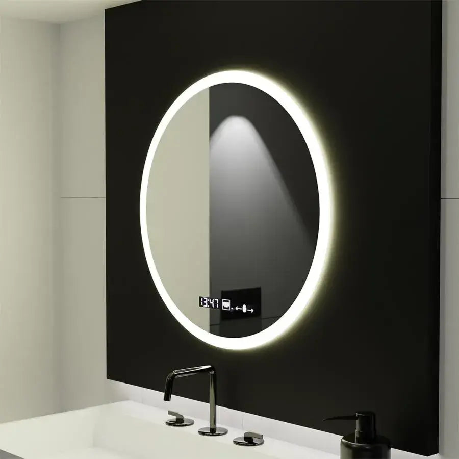 Oglinda LED Rotunda 50cm Giulia Senzor MotionGlow Marcello Sistem Dezaburire Ceas & Termometru Dimabila Oglinzi Marcello Default Title Alessandro Design