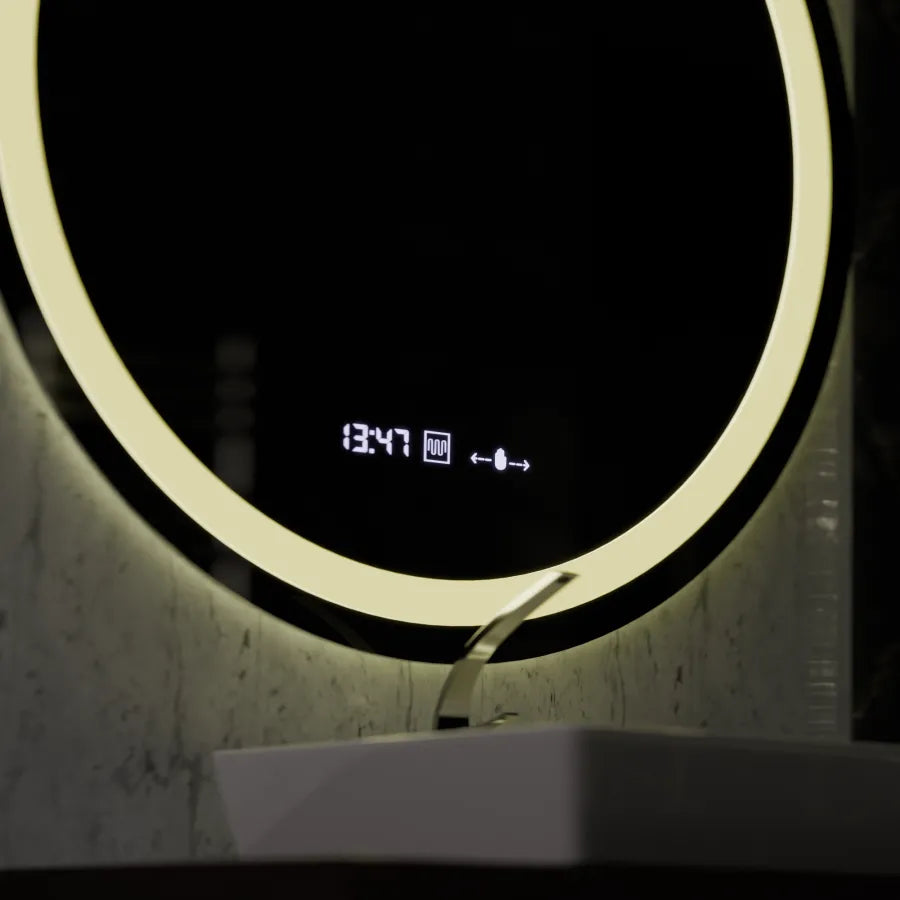 Oglinda LED Rotunda, 100cm, Celeste MotionGlow Marcello, Sistem Dezaburire, Ceas & Termometru, Dimabila Oglinzi Marcello Default Title Alessandro Design