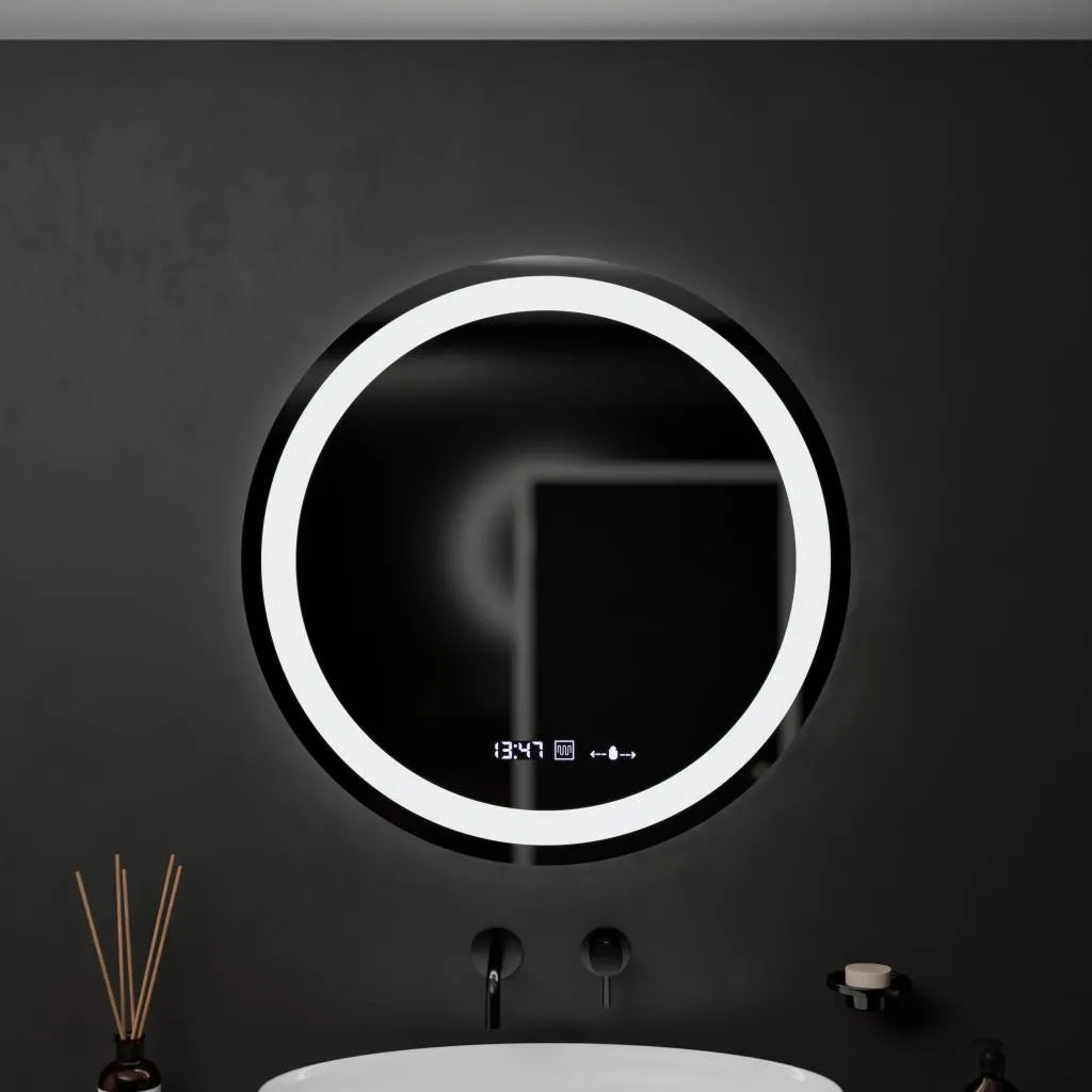 Oglinda LED Rotunda, 60cm, Celeste MotionGlow Marcello, Sistem Dezaburire, Ceas & Termometru, Dimabila, Lumina Calda Neutra Rece 3000K/4000K/6000K Oglinzi Marcello Default Title Alessandro Design
