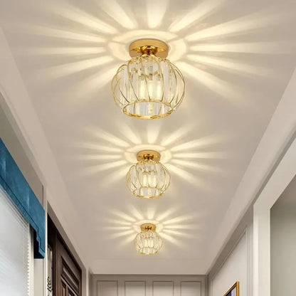 Lustra Monica, 1XE27, Auriu, D 16cm, Metal si Cristal Lustre Clasice Default Title Alessandro Design