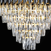 Candelabru Cristal CC900/800X1200, 23xE14, Diametru 80cm, Inaltime 120cm, Auriu Lucios si Negru, Inaltime Reglabila, Design Elegant Candelabre Cristal Default Title Alessandro Design