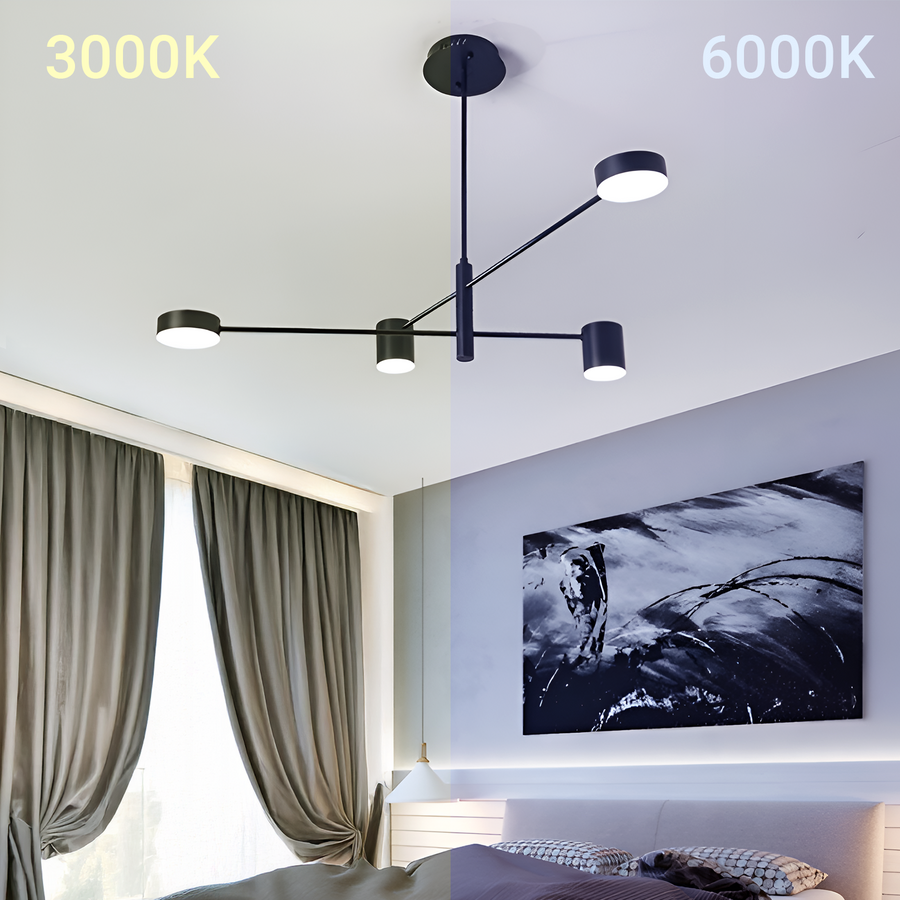 Lustra LED GALIOS 48W, 4 Elemente, lumina Rece/Calda/Neutra, Negru Lustre Moderne Default Title Alessandro Design