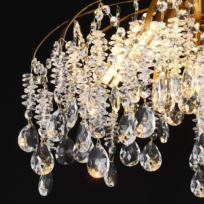 Candelabru Cristal CC9321/5FGD, 5x E14, Diametru 50cm, Auriu Candelabre Cristal Default Title Alessandro Design