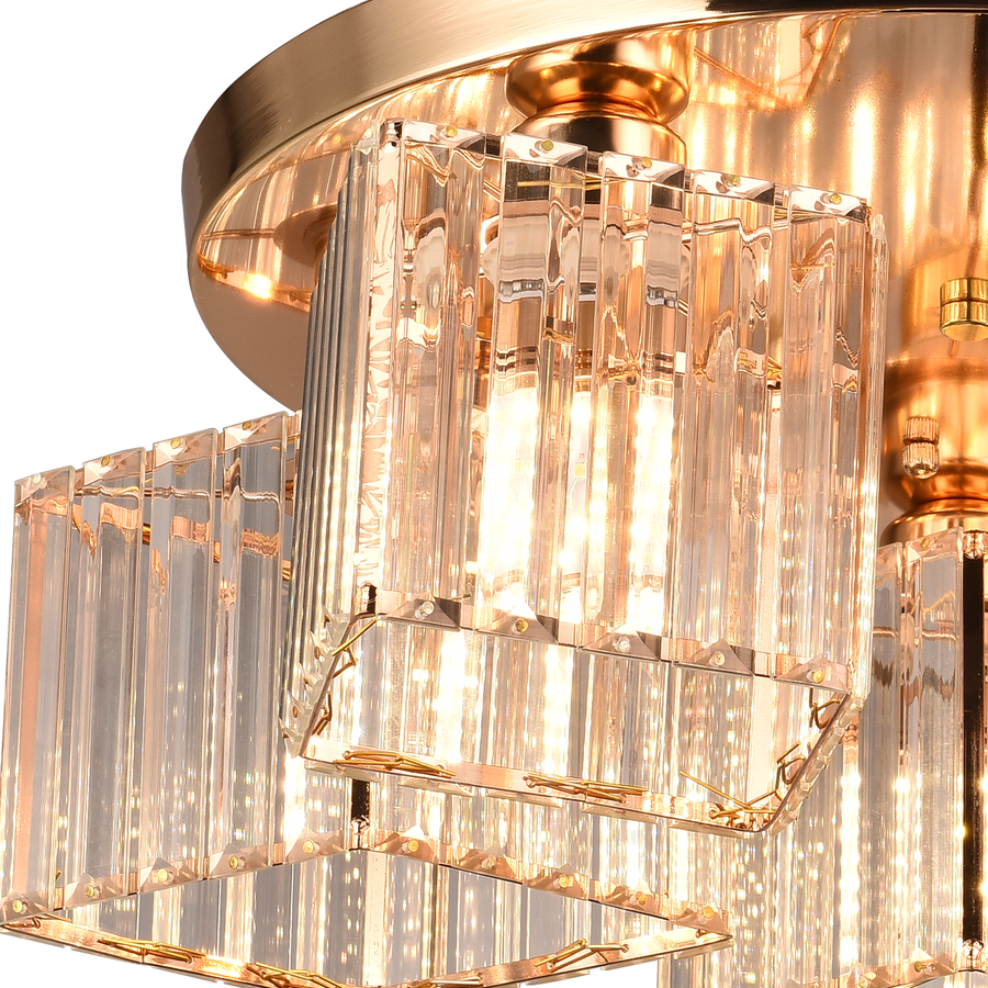 Lustra Clasica Moderna Sasha, LC117/5GD, 5x E27, Metal si Cristal, Auriu, Abajur Lustre Clasice Default Title Alessandro Design