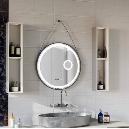 Oglinda LED Rotunda, 11W, 60cm, Micah Senzor MotionGlow Marcello, Sistem Dezaburire, Ceas & Termometru, Lupa Cosmetica, Dimabila Oglinzi Marcello Default Title Alessandro Design