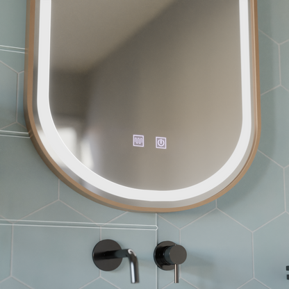 Oglinda LED Touch Impora Sistem Dezaburire 50x80 cm Rama Rose Gold Oglinzi Korman E Default Title Alessandro Design