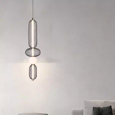 Závesný LED luster LM551/4BK, 24W, Svetlo 3000/4000/6000K, Čierny, Nastaviteľná výška