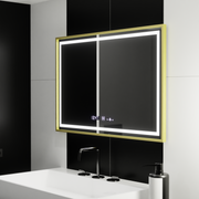 Oglinda LED Rectangulara, 120x80cm, Verite Royale Gold MotionGlow Marcello, Sistem Dezaburire, Ceas & Termometru, Dimabila Oglinzi Marcello Default Title Alessandro Design