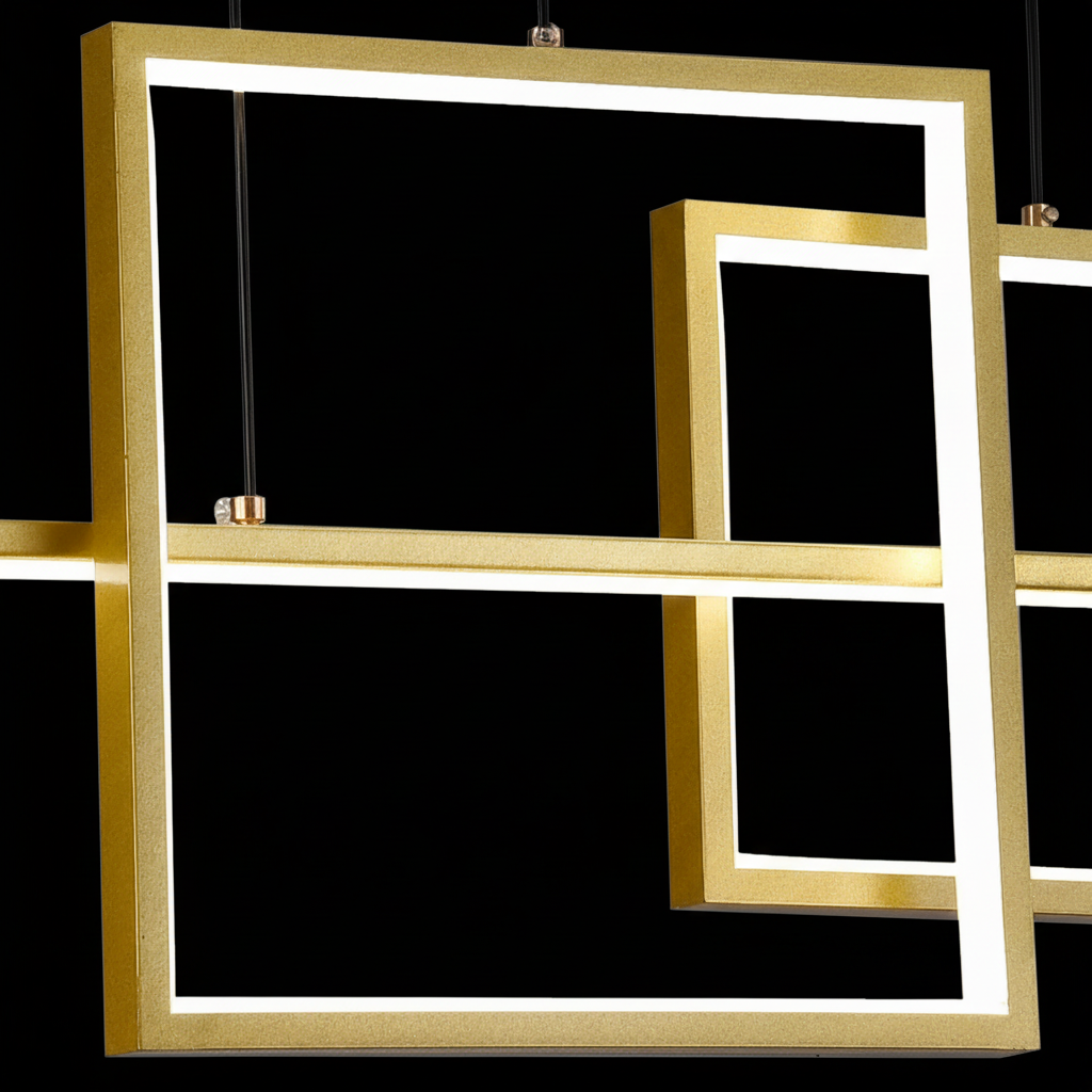 Lustra LED suspendata cu telecomanda DENISSE 81W, lumina Rece/Calda/Neutra, Dimabila, Auriu, Inaltime Reglabila, 2233/4GD Lustre LED cu Telecomanda Default Title Alessandro Design